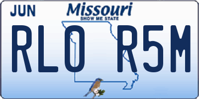 MO license plate RL0R5M