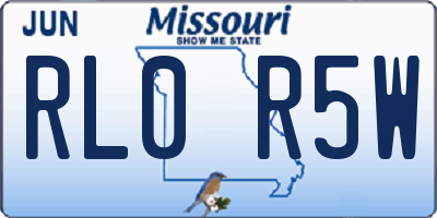 MO license plate RL0R5W