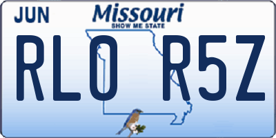 MO license plate RL0R5Z