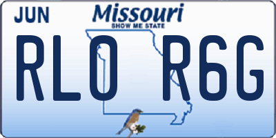 MO license plate RL0R6G