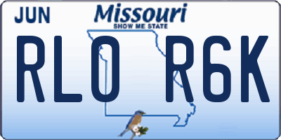 MO license plate RL0R6K