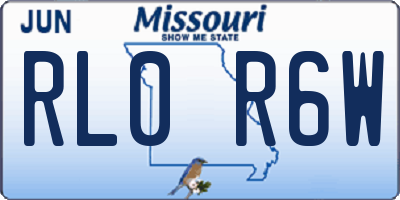 MO license plate RL0R6W