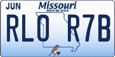 MO license plate RL0R7B