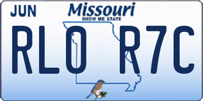 MO license plate RL0R7C