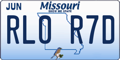 MO license plate RL0R7D