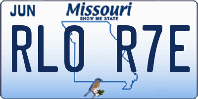 MO license plate RL0R7E