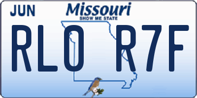 MO license plate RL0R7F