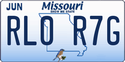 MO license plate RL0R7G
