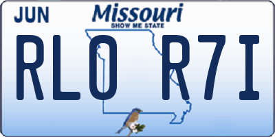 MO license plate RL0R7I