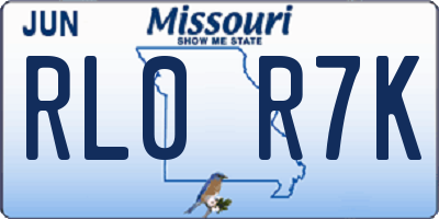 MO license plate RL0R7K