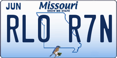 MO license plate RL0R7N