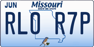 MO license plate RL0R7P