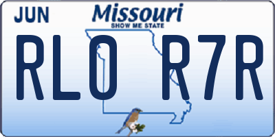 MO license plate RL0R7R