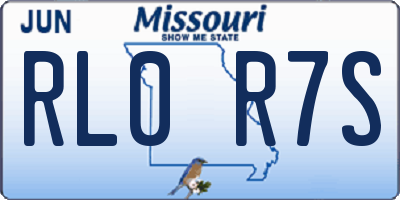 MO license plate RL0R7S