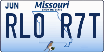 MO license plate RL0R7T
