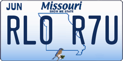 MO license plate RL0R7U