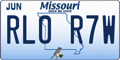 MO license plate RL0R7W