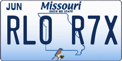 MO license plate RL0R7X
