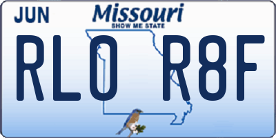 MO license plate RL0R8F