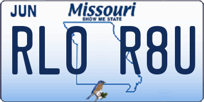 MO license plate RL0R8U
