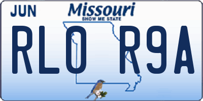 MO license plate RL0R9A
