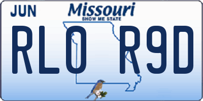 MO license plate RL0R9D