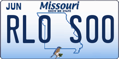 MO license plate RL0S0O