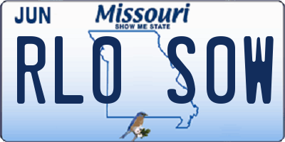 MO license plate RL0S0W