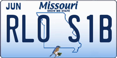 MO license plate RL0S1B