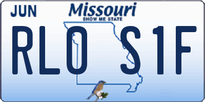 MO license plate RL0S1F