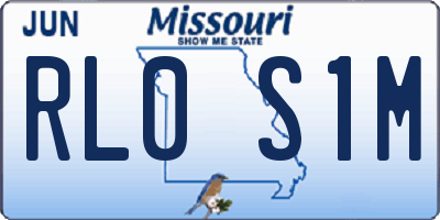 MO license plate RL0S1M
