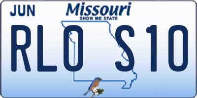 MO license plate RL0S1O