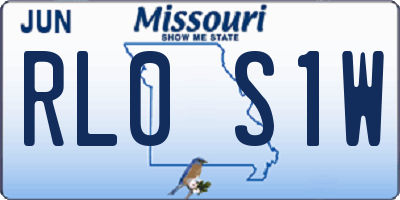 MO license plate RL0S1W