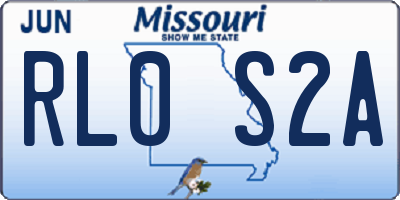 MO license plate RL0S2A