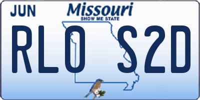 MO license plate RL0S2D