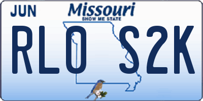 MO license plate RL0S2K