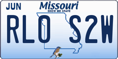 MO license plate RL0S2W