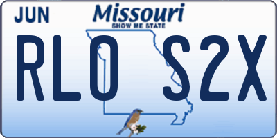 MO license plate RL0S2X