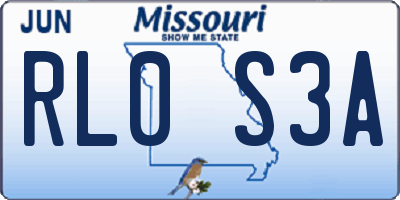 MO license plate RL0S3A