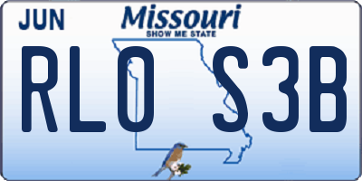 MO license plate RL0S3B