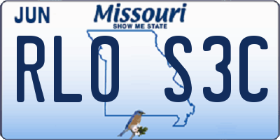 MO license plate RL0S3C