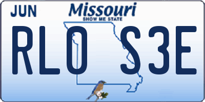 MO license plate RL0S3E