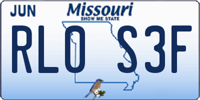 MO license plate RL0S3F