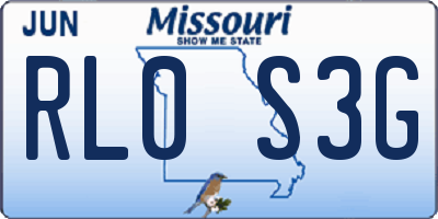 MO license plate RL0S3G