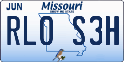 MO license plate RL0S3H