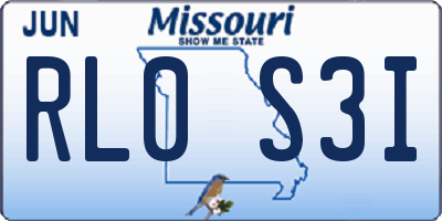 MO license plate RL0S3I