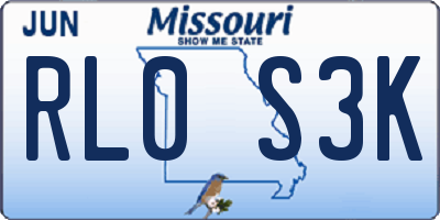 MO license plate RL0S3K