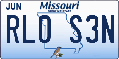 MO license plate RL0S3N