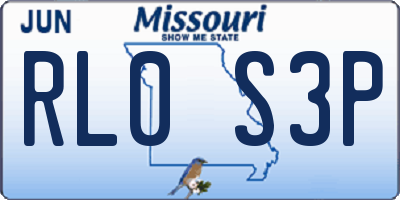 MO license plate RL0S3P