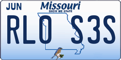 MO license plate RL0S3S